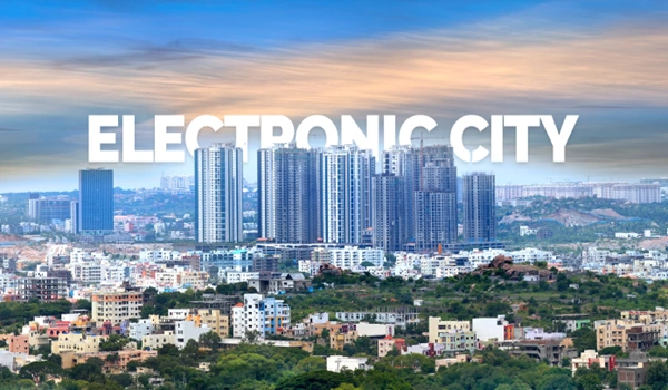 Map showing how close Electronic City is to Purva Hebbagodi in South Bangalore location